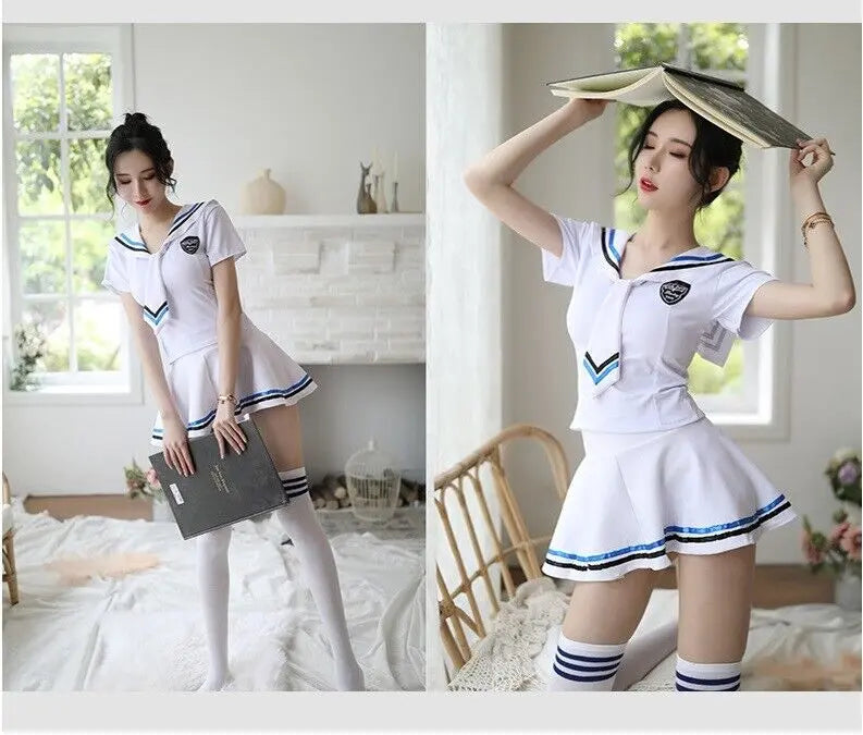 超短裙蕾丝连衣裙性感jk水手服 - EmberKiss