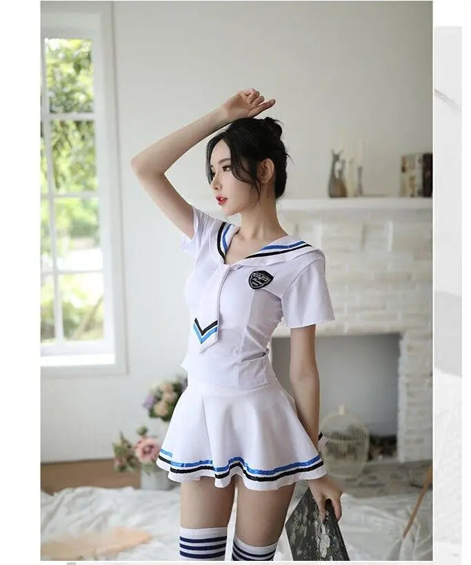 超短裙蕾丝连衣裙性感jk水手服 - EmberKiss